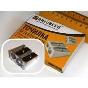 ТОЧИЛКА 222486 Brauberg метал 2 отверстия