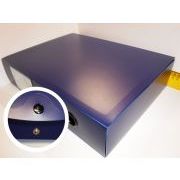 Короб архивный 7см пластик на кнопке Брауберг 231539 синий