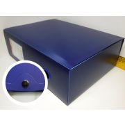 Короб архивный 10см пластик на кнопке Брауберг 235375 синяя
